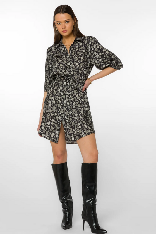 VH AMELIA BLACK FLORAL DRESS