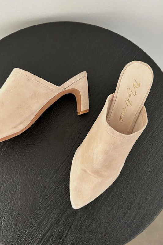 MT FRANCES HEELED MULE IN BEIGE