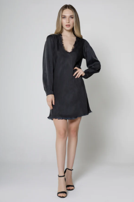 MW LONG SLEEVE BIAS CUT DRESS