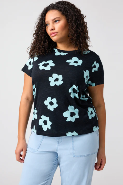 SC THE PERFECT TEE FLOWER POP IN AQUA